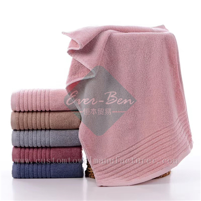 China Bulk Custom fancy towels Supplier Bespoke Pattern Pink Bamboo Bathroom Towels Wholesaler Bamboo Shower Towels Factory